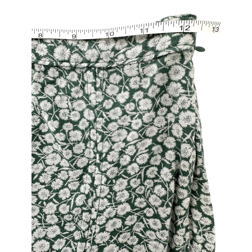 Abercrombie & Fitch Prairie Skirt Green Floral Midi Slit Ruffle Hem Women's XS - Picture 5 of 9